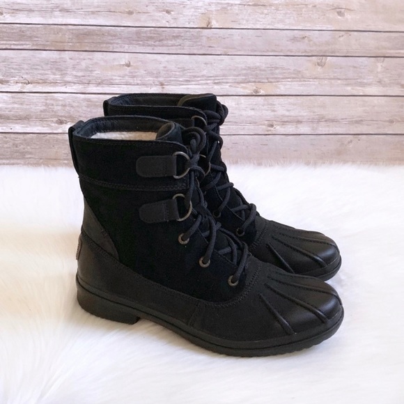 UGG Shoes - UGG Black Azaria Waterproof Duck Boots